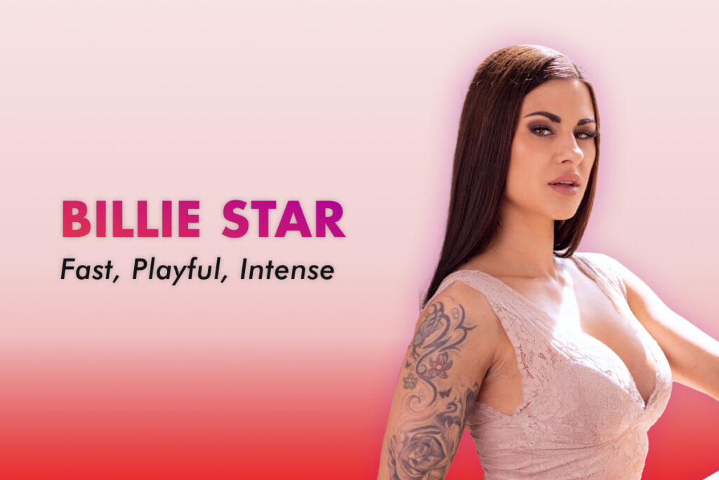 Billie Star silhouette with fast, energetic neon bursts